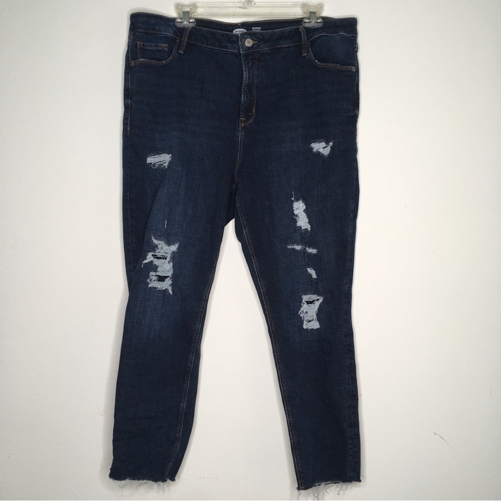 Old Navy Rock Star Super Skinny High Rise Distressed Jeans Size 18